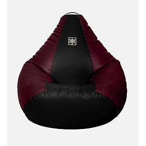 vplanet premium leatherette teardrop bean bag with beans xl black amp wine