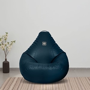 vplanet premium leatherette teardrop bean bag with beans xl blue