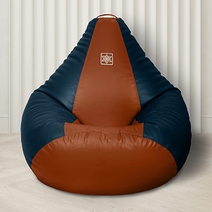 vplanet premium leatherette teardrop bean bag with beans 2xl blue amp tan