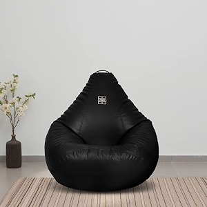 vplanet premium leatherette teardrop bean bag with beans xl black
