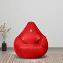 VPLANET® Premium Leatherette Teardrop Bean Bag, with Beans (3XL, Red)