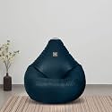 Vplanet® Premium Leatherette Teardrop Bean Bag, with Beans (XL, Blue)