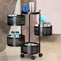 VR 4 Layer Black Round Kitchen Trolley