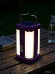 vr bright lite 4 tube 360 degree extra bright with electric  solar support rechargeable 7 hrs lantern emergency light