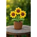 VRB Dec 1 Pcs Crochet Flowers Artificial