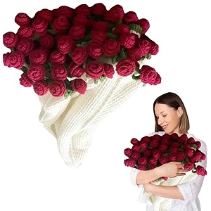 vrb dec 1pcs 60 cm diameter artificial crochet flower bouquetartificial flowers bunchcrochet flowers bouquetcrochet flowersflowers bouquet gift for girls home decorgiftingetc design 10