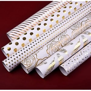 vrb dec tm 10 pcs gift wrapping paper sheet for boxesgift papers sheetsgift wrappergift packing material wrapping paper golden 10 sheets with gift card