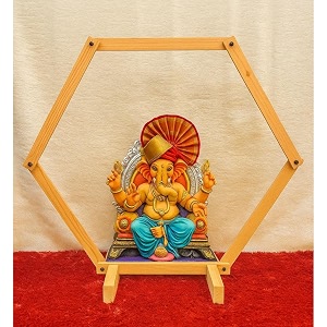 vrb dectm 1 pcs ganpati decoration items for home backdrop stand for decorationbackdrop for pooja decoration ganpati decoration mandap ganesh chaturthi decoration items diwali pooja festival decoration hexagonal mandap