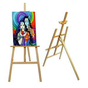 vrb dectm 5 ft wooden foldableadjustable easel stand for displaying great artwork sketchart paintingcanvasbusiness promotions display artist students 5 feet - 1 pcs