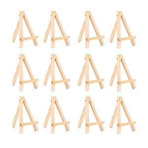 vrb dectm 10 pcs wooden foldableadjustable easel stand for displaying great artwork sketchart paintingcanvasbusiness promotions display artist students 6 inch mini easel stand - 10 pcs