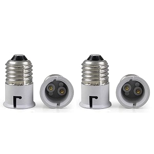 vrct 4 pcs e27 to b22 screw base socket lamp holder light bulb adapter e27 to b22 white 4pcs