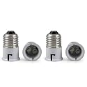 VRCT 4 Pcs E27 to B22 Screw Base Socket Lamp Holder Light Bulb Adapter E27 to B22 White 4Pcs