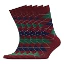 VRD Men's Dress Socks Bamboo Rayon, 5-Pack Crew Socks, Multiple Colors and Designs, Shoe Size 8-13, Gift Box