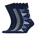 VRD Men's Dress Socks Bamboo Rayon, 5-Pack Crew Socks, Multiple Colors and Designs, Shoe Size 8-13, Gift Box