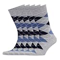 VRD Men's Dress Socks Bamboo Rayon, 5-Pack Crew Socks, Multiple Colors and Designs, Shoe Size 8-13, Gift Box