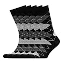 VRD Men's Dress Socks Bamboo Rayon, 5-Pack Crew Socks, Multiple Colors and Designs, Shoe Size 8-13, Gift Box
