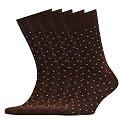 VRD Men's Dress Socks Bamboo Rayon, 5-Pack Crew Socks, Multiple Colors and Designs, Shoe Size 8-13, Gift Box