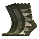 VRD Men's Dress Socks Bamboo Rayon, 5-Pack Crew Socks, Multiple Colors and Designs, Shoe Size 8-13, Gift Box