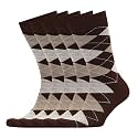 VRD Men's Dress Socks Bamboo Rayon, 5-Pack Crew Socks, Multiple Colors and Designs, Shoe Size 8-13, Gift Box
