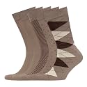 VRD Men's Dress Socks Bamboo Rayon, 5-Pack Crew Socks, Multiple Colors and Designs, Shoe Size 8-13, Gift Box