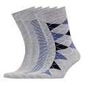 VRD Men's Dress Socks Bamboo Rayon, 5-Pack Crew Socks, Multiple Colors and Designs, Shoe Size 8-13, Gift Box