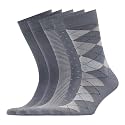 VRD Men's Dress Socks Bamboo Rayon, 5-Pack Crew Socks, Multiple Colors and Designs, Shoe Size 8-13, Gift Box