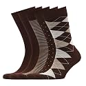 VRD Men's Dress Socks Bamboo Rayon, 5-Pack Crew Socks, Multiple Colors and Designs, Shoe Size 8-13, Gift Box