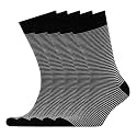 VRD Men's Dress Socks Bamboo Rayon, 5-Pack Crew Socks, Multiple Colors and Designs, Shoe Size 8-13, Gift Box