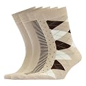 VRD Men's Dress Socks Bamboo Rayon, 5-Pack Crew Socks, Multiple Colors and Designs, Shoe Size 8-13, Gift Box