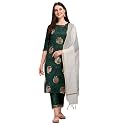 VredeVogel Cotton Silk Blend Straight Embroidery Kurta