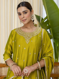 VredeVogel Embroidered Kurta Trouser Pant Dupatta