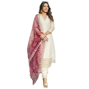 VredeVogel Womens Chanderi Silk Embroidered Kurta with