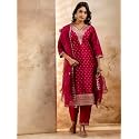 VredeVogel Women39s Chanderi Silk Embroidered Kurta with
