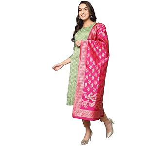 VredeVogel Womens Cotton Silk Blend Straight Kurta