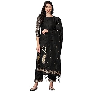VredeVogel Womens Cotton Silk Jacquard Kurta Pant