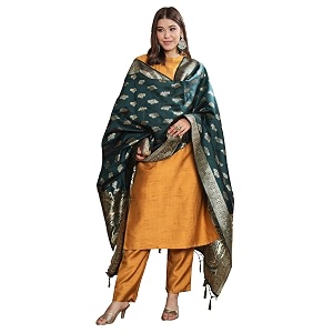 VredeVogel Womens Cotton Silk Blend Straight Kurta