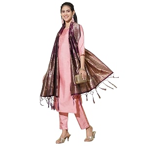 VredeVogel Womens Cotton Silk Blend Straight Kurta