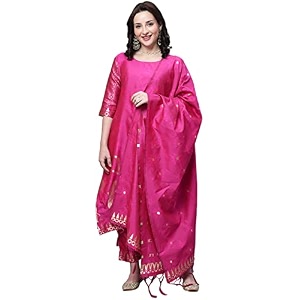 VredeVogel Womens Cotton Silk Jacquard Kurta Pant