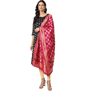 VredeVogel Womens Cotton Silk Blend Straight Kurta
