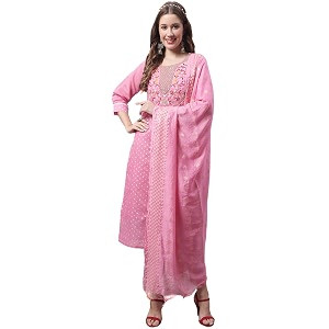vredevogel women39s silk blend chanderi modal butti regular kurta trouser with dupatta set amp embroidered chanderi dupatta set