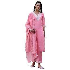 VredeVogel Womens Silk Blend Kurta Pant Set
