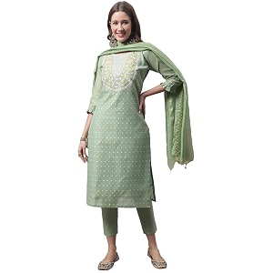 vredevogel women39s silk blend chanderi modal butti regular kurta trouser with dupatta set amp embroidered chanderi dupatta set