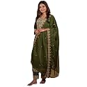 VredeVogel Women39s Silk Blend Embroidered Kurta with