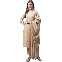 VredeVogel Women's Silk Blend Chanderi Modal Butti Regular Kurta Trouser with Dupatta Set &amp; Embroidered Chanderi Dupatta Set