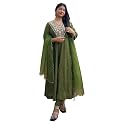 VredeVogel Women39s Silk Blend Embroidered Anarkali Kurta
