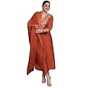 VredeVogel Women39s Silk Blend Embroidered Anarkali Kurta
