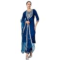 VredeVogel Women39s Silk Blend Embroidered Kurta with