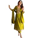 VredeVogel Women39s Silk Blend Embroidered Anarkali Kurta
