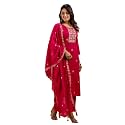 VredeVogel Women39s Silk Blend Embroidered Kurta with