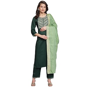 VredeVogel Women Cotton Slub Straight Kurta Set